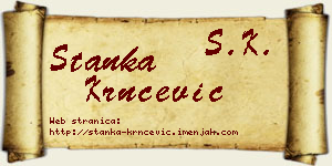 Stanka Krnčević vizit kartica